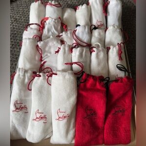 Authentic Christian Louboutin Laces with white and Red Dust Bags